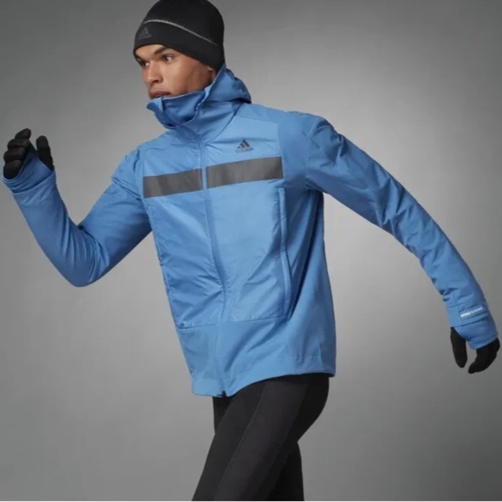 ADIDAS COLD.RDY INSULATED HOODED RUNNING JACKET w/ REFLECTIVE DETAILS sz XL - Picture 3 of 16